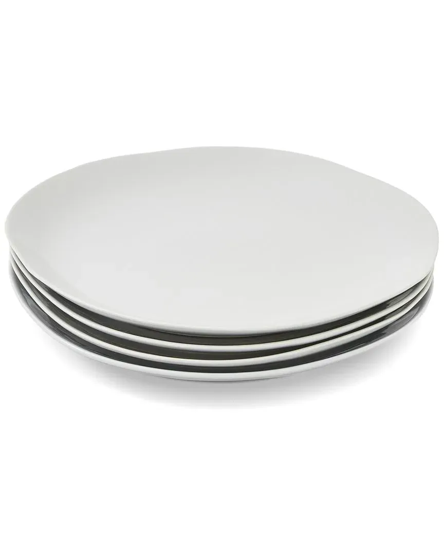Arbor Set of 4 Dinner Plates - Grey, Stoneware
