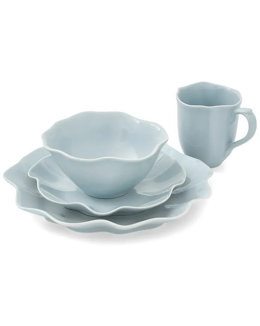 Floret 4pc Place Setting - Robins Egg, Stoneware