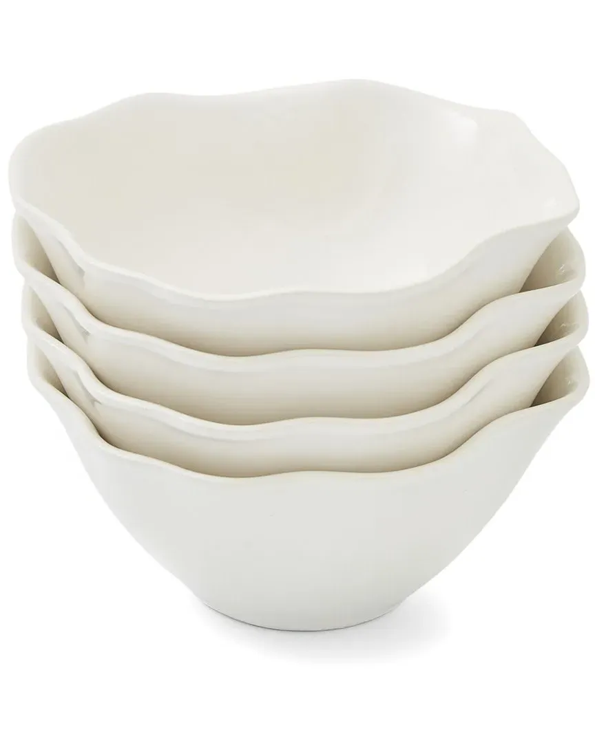 Floret Set of 4 All Purpose Bowls - White, Stoneware