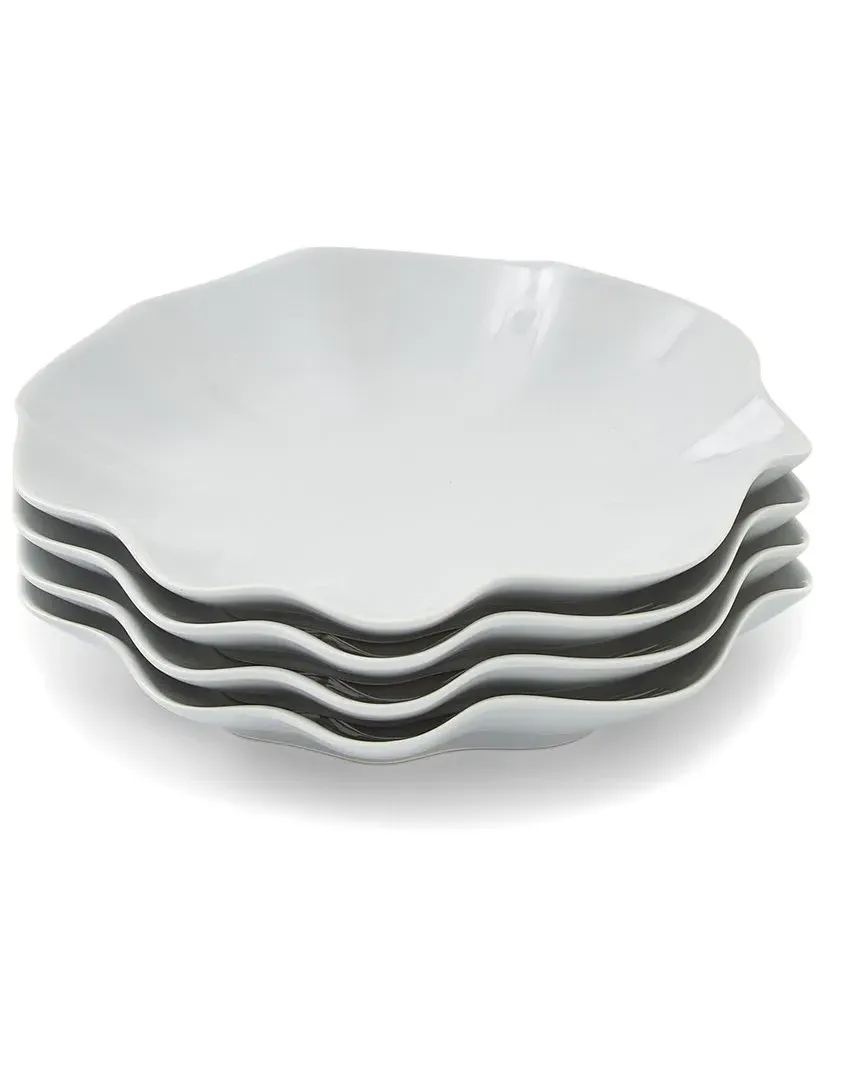 Floret Set of 4 Salad Plates - Grey, Stoneware image