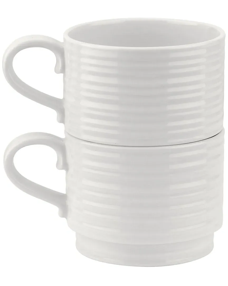 Set of 2 12oz Stacking Cups - White, Porcelain image