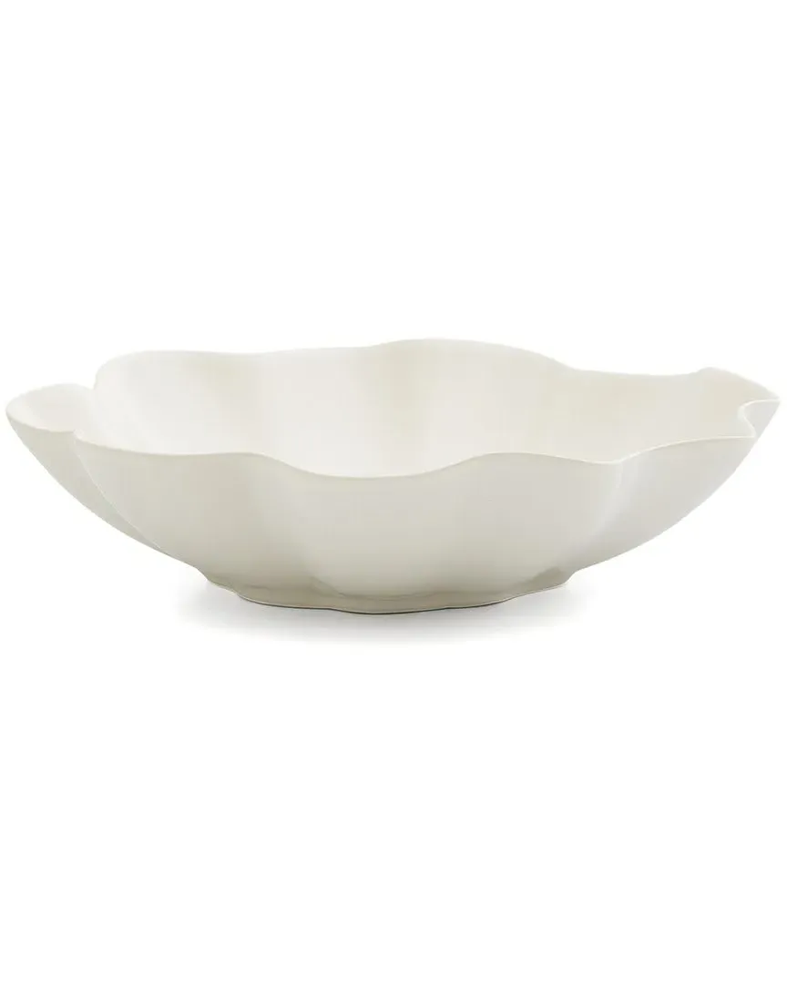 Set of 4 Floret Pasta Bowls - White, Stoneware