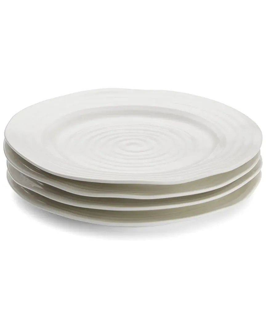 Set of 4 Salad Plates - White, Porcelain