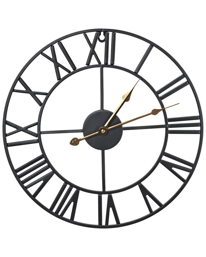 16in Metal Wall Clock - Black image