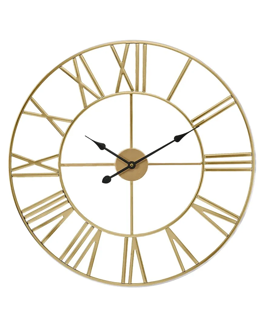 16in Metal Wall Clock - Gold