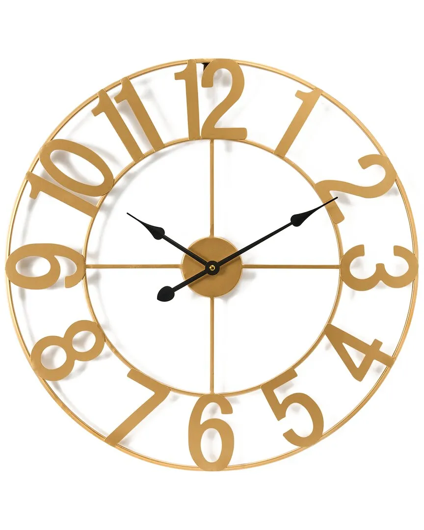 16in Numeral Wall Clock - Gold, Metal
