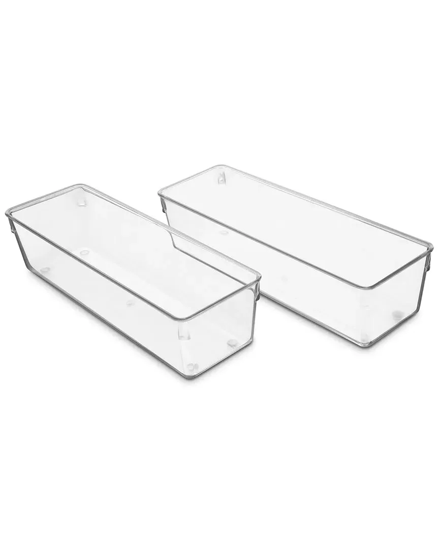2-Piece Narrow Drawer Organizer Set - Clear, Plastic image