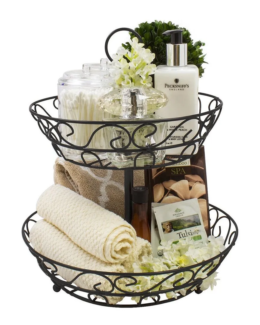 2-Tier Countertop Fruit & Bowl Stand - Black, Steel image