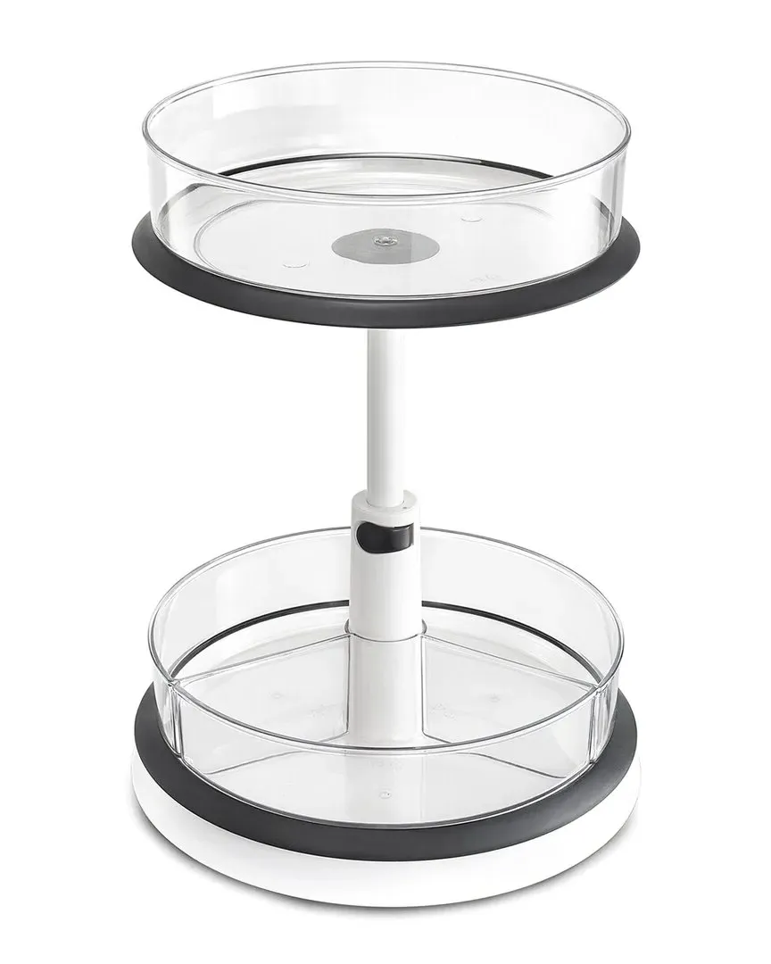 2-Tier Lazy Susan Rotating Kitchen Organizer - Clear image