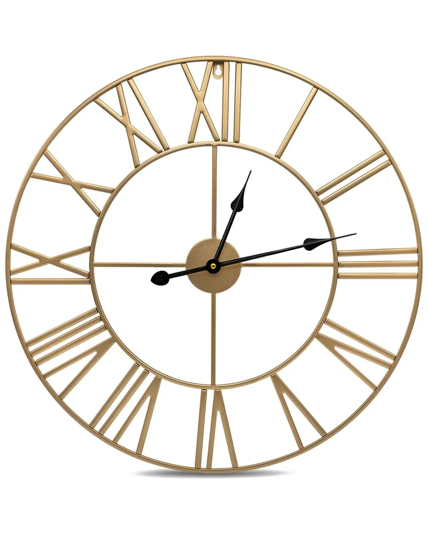 24in Metal Wall Clock - Gold image