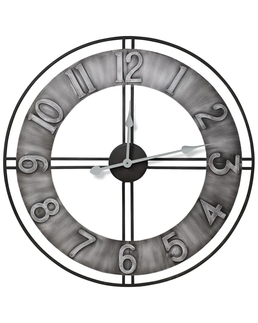 24in Metal Wall Clock - Grey