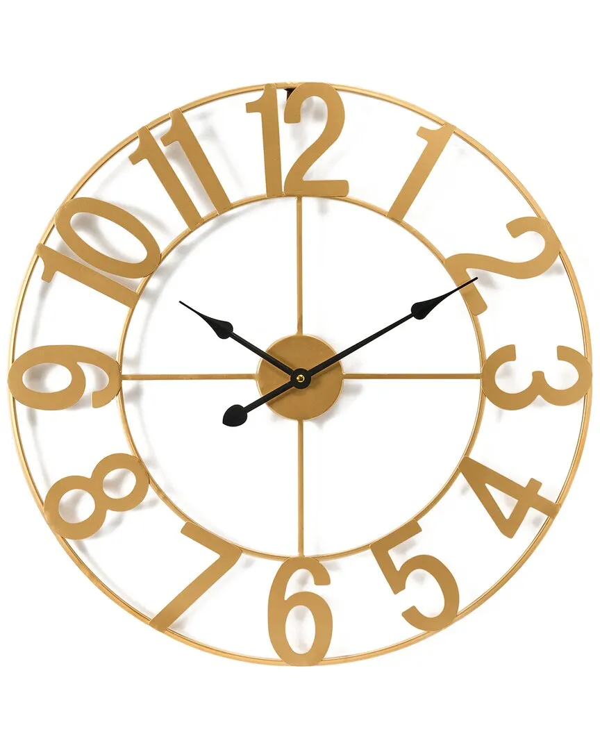 24in Numeral Wall Clock - Gold, Metal