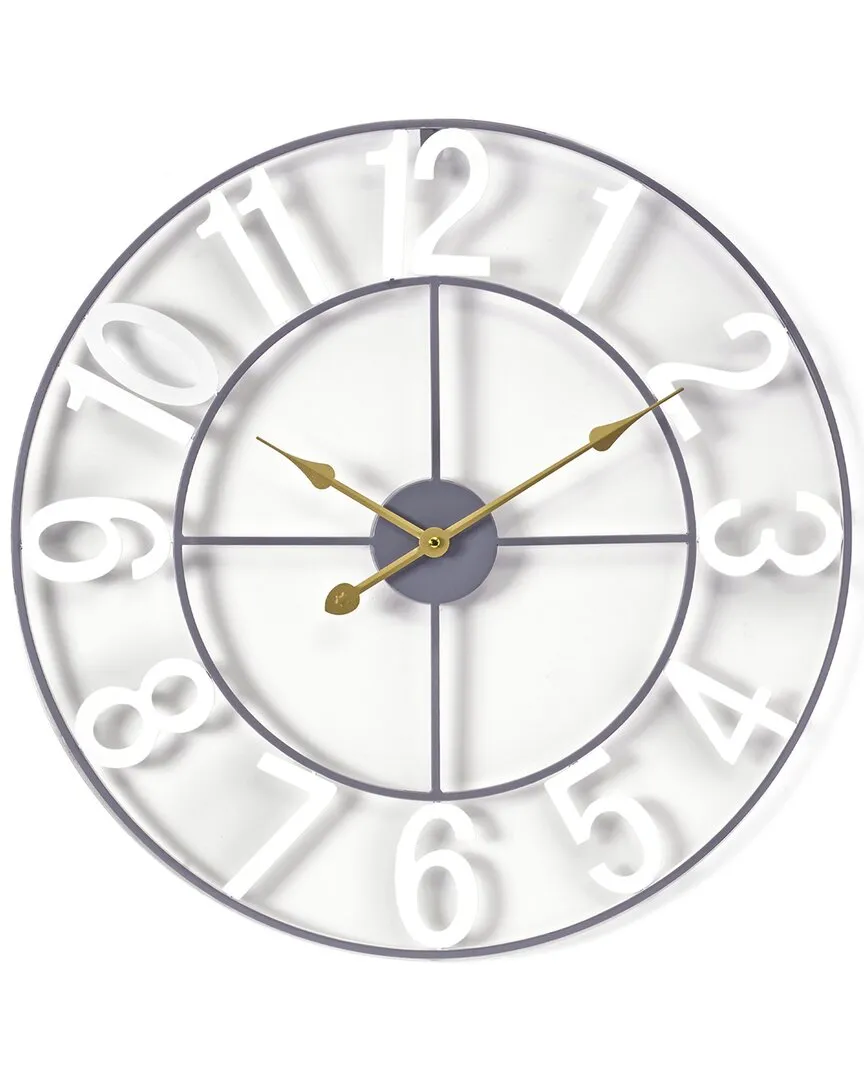 24in Numeral Wall Clock - White, Metal