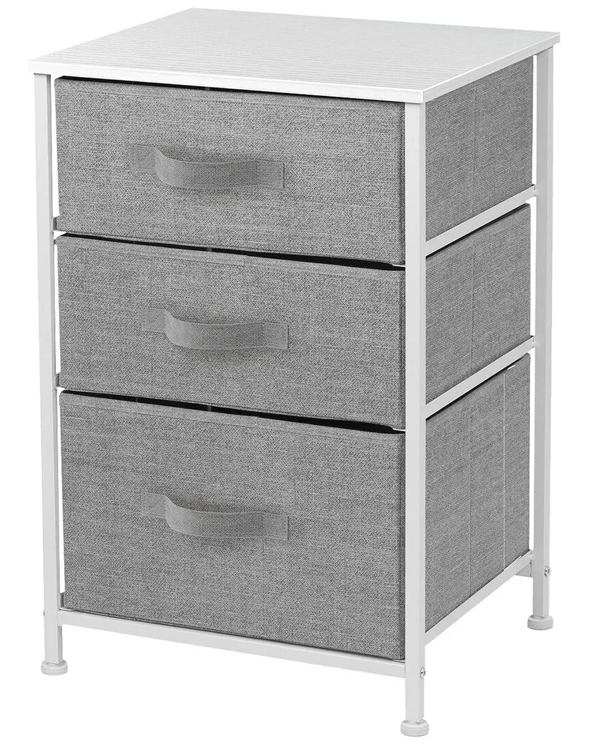 3 Drawer End Table - White