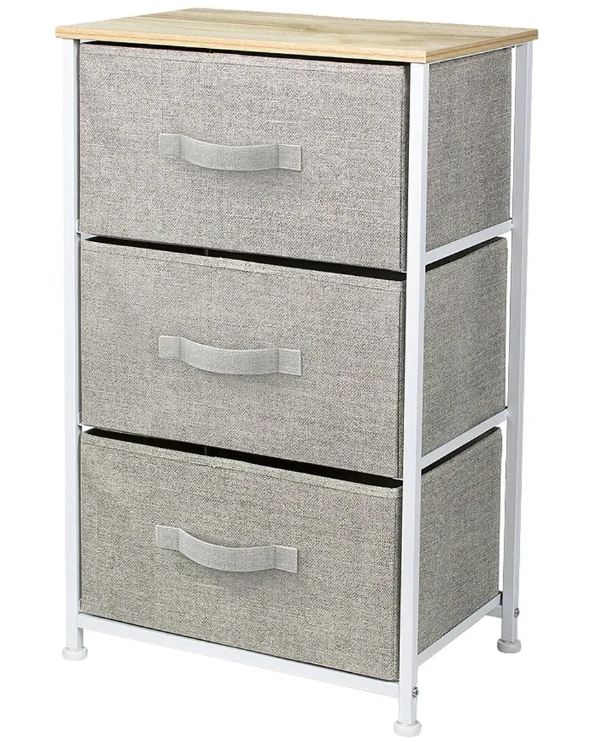3-Drawer Nightstand - Beige
