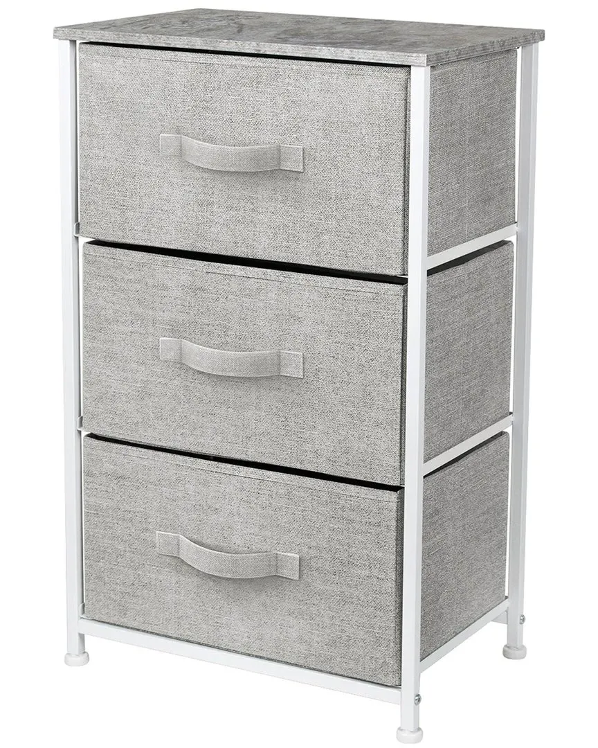 3-Drawer Nightstand - Grey
