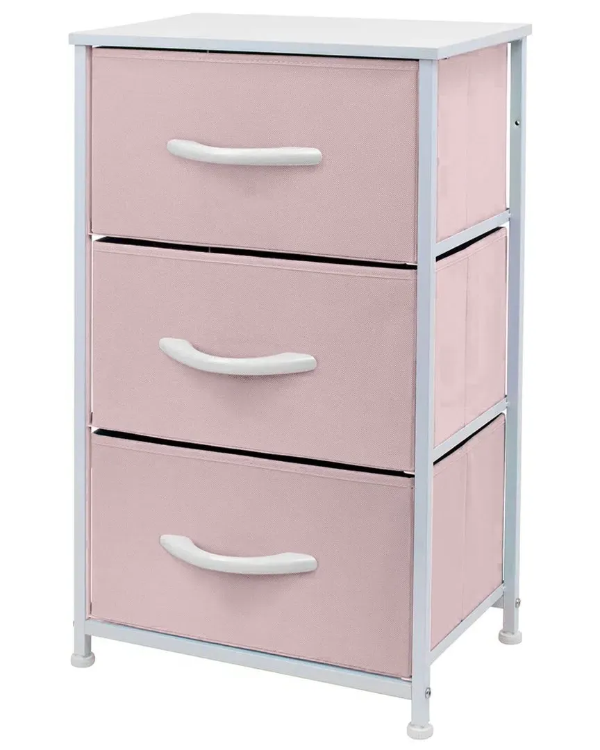 3-Drawer Nightstand - Pink