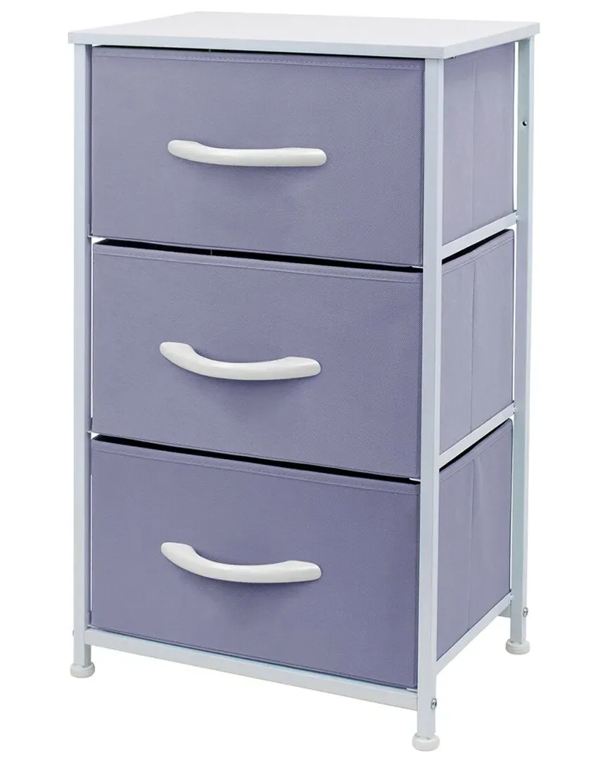 3-Drawer Nightstand - Purple