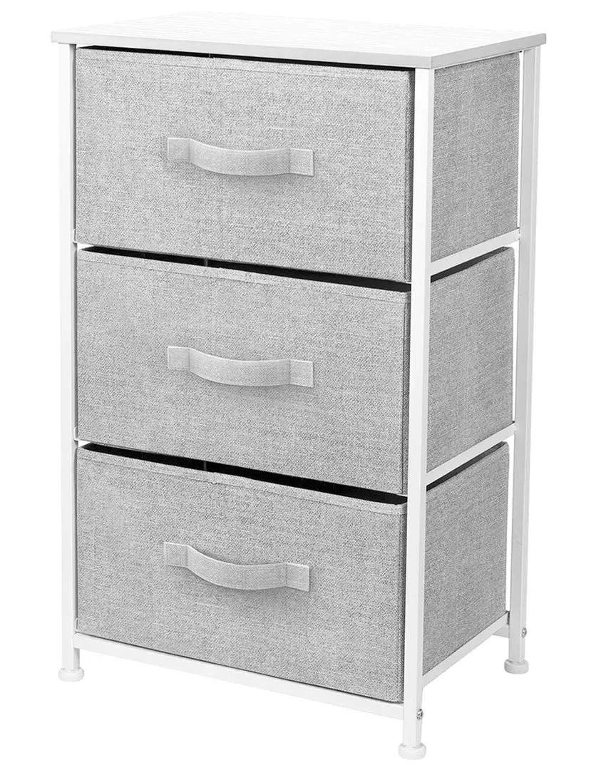 3-Drawer Nightstand - White