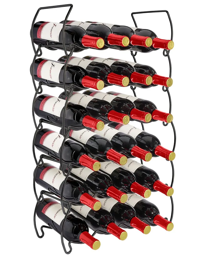 6-Tier Wine Rack Stackable - Black, Metal image