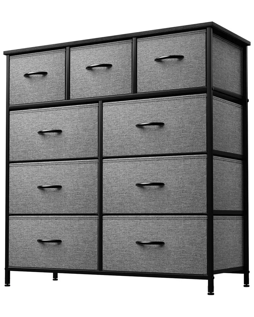 9-Drawer Chest Dresser with Foldable Drawers - Black image