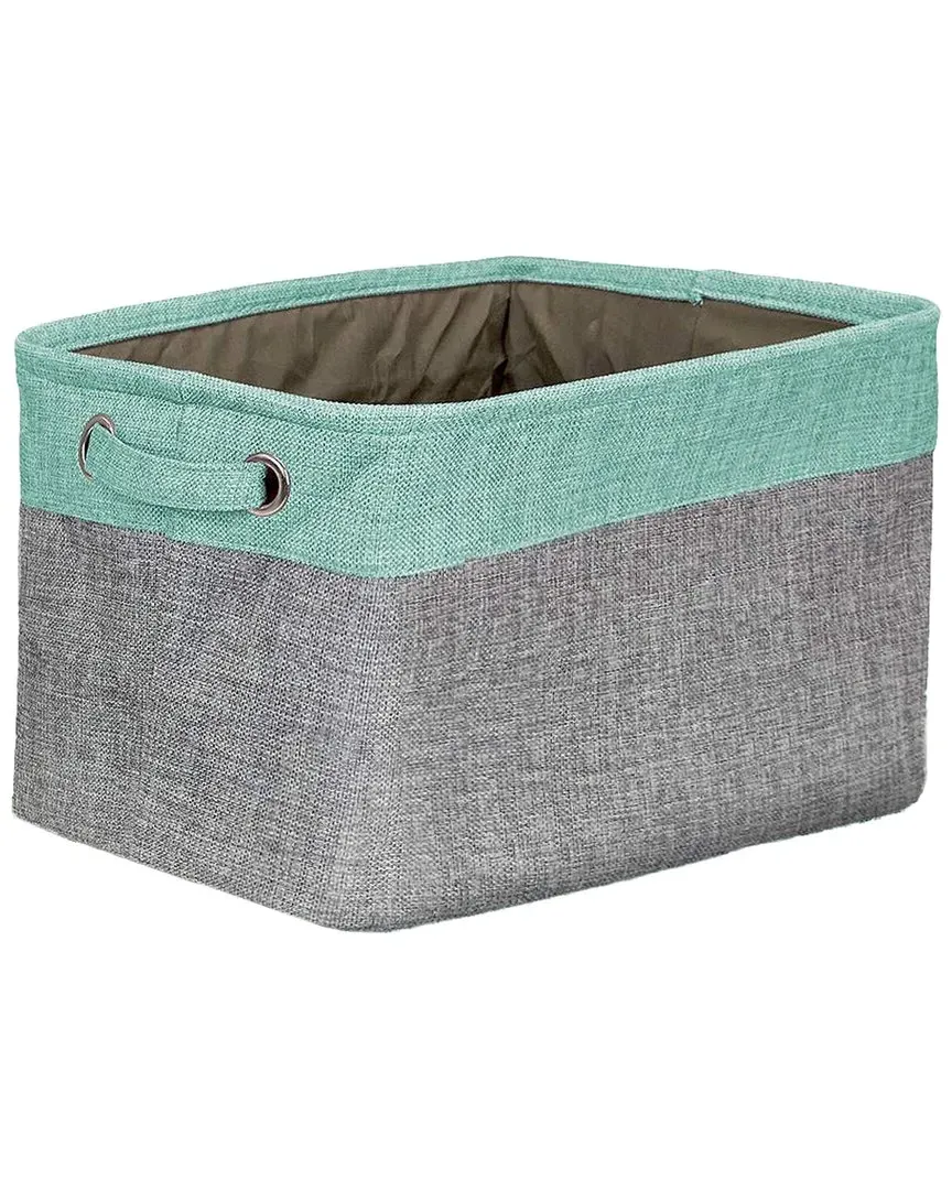 Collapsible Fabric Basket with Handles - Blue image