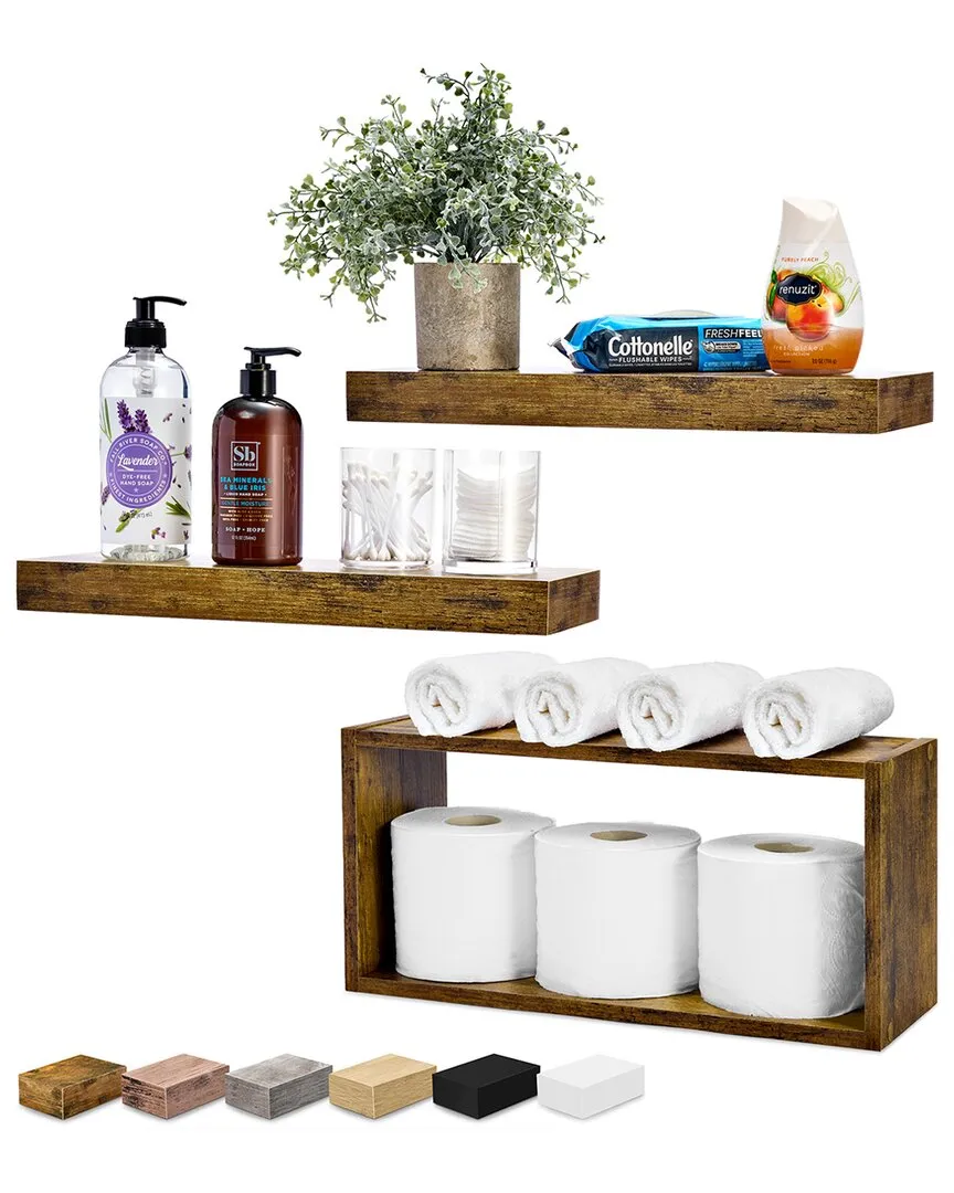 Floating Shelf Set - Walnut, MDF