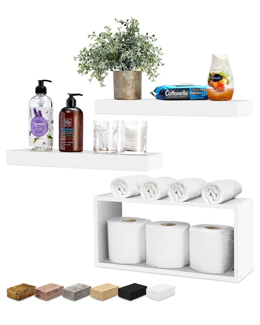 Floating Shelf Set - White, MDF