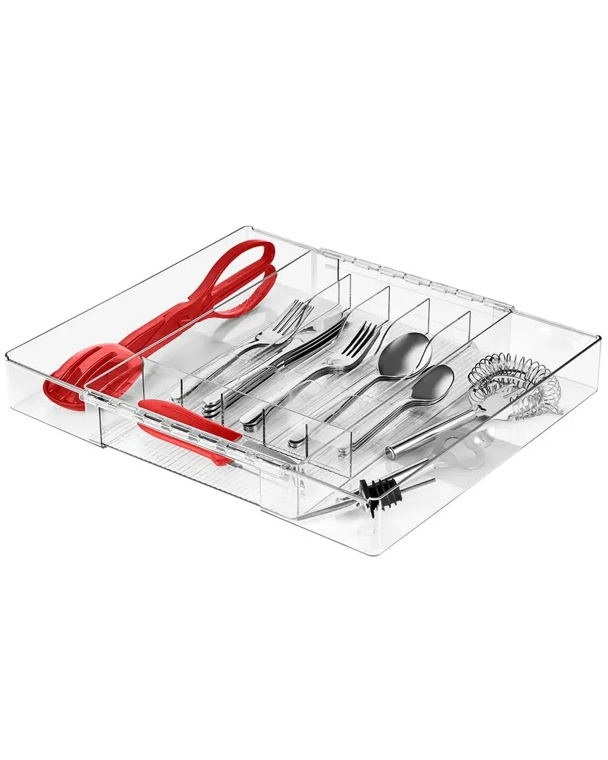 Medium Expandable Silverware Organizer - Clear, Plastic image