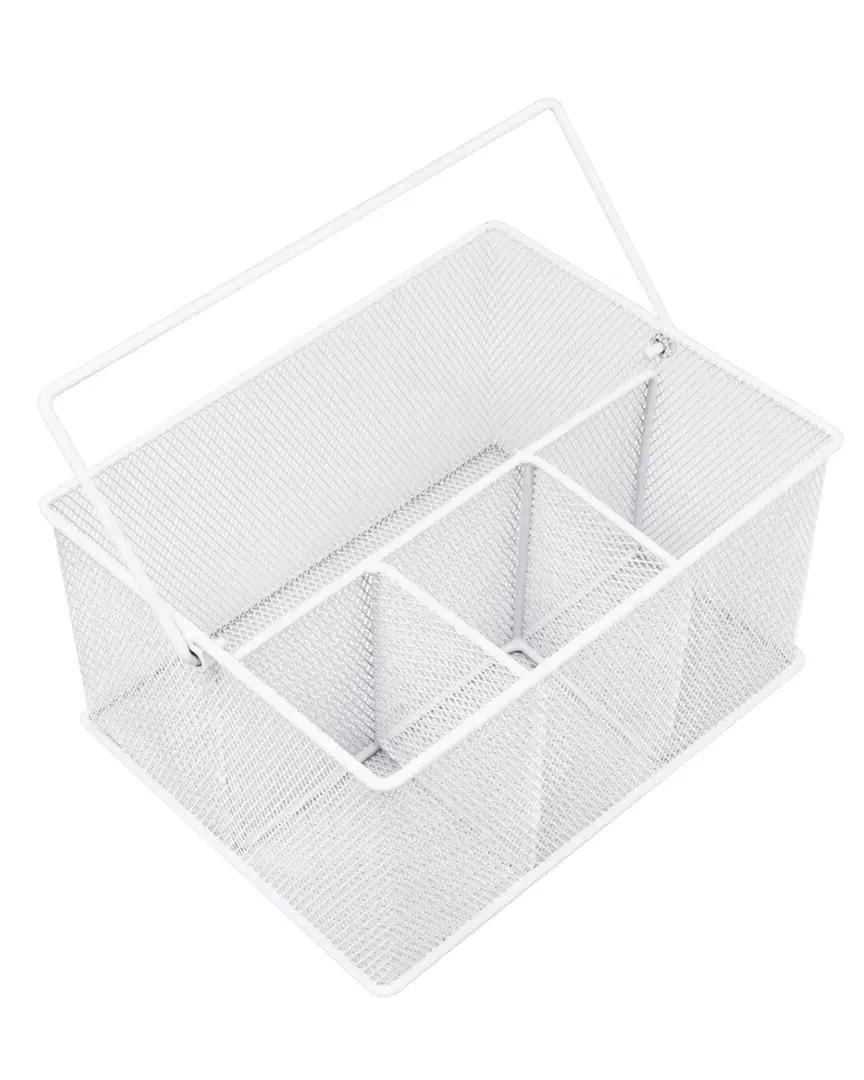Mesh Utensil & Napkin Holder - White image