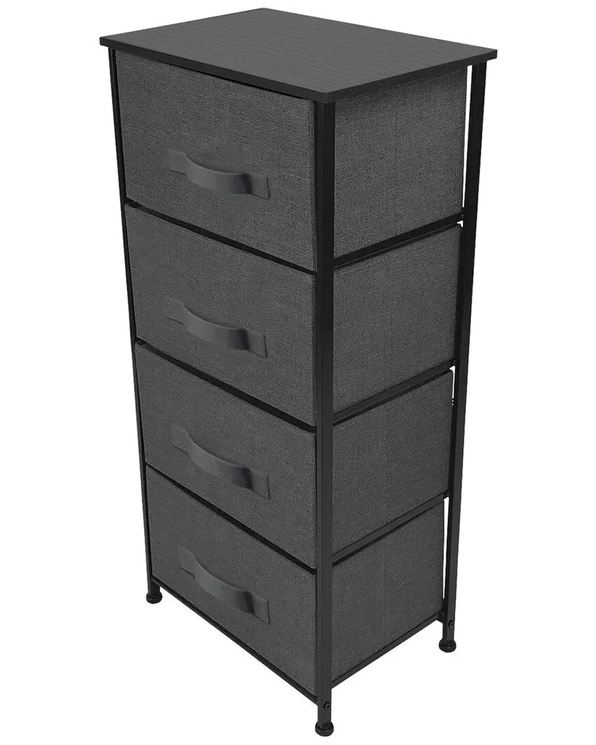Nightstand Chest with 4 Drawers - Black