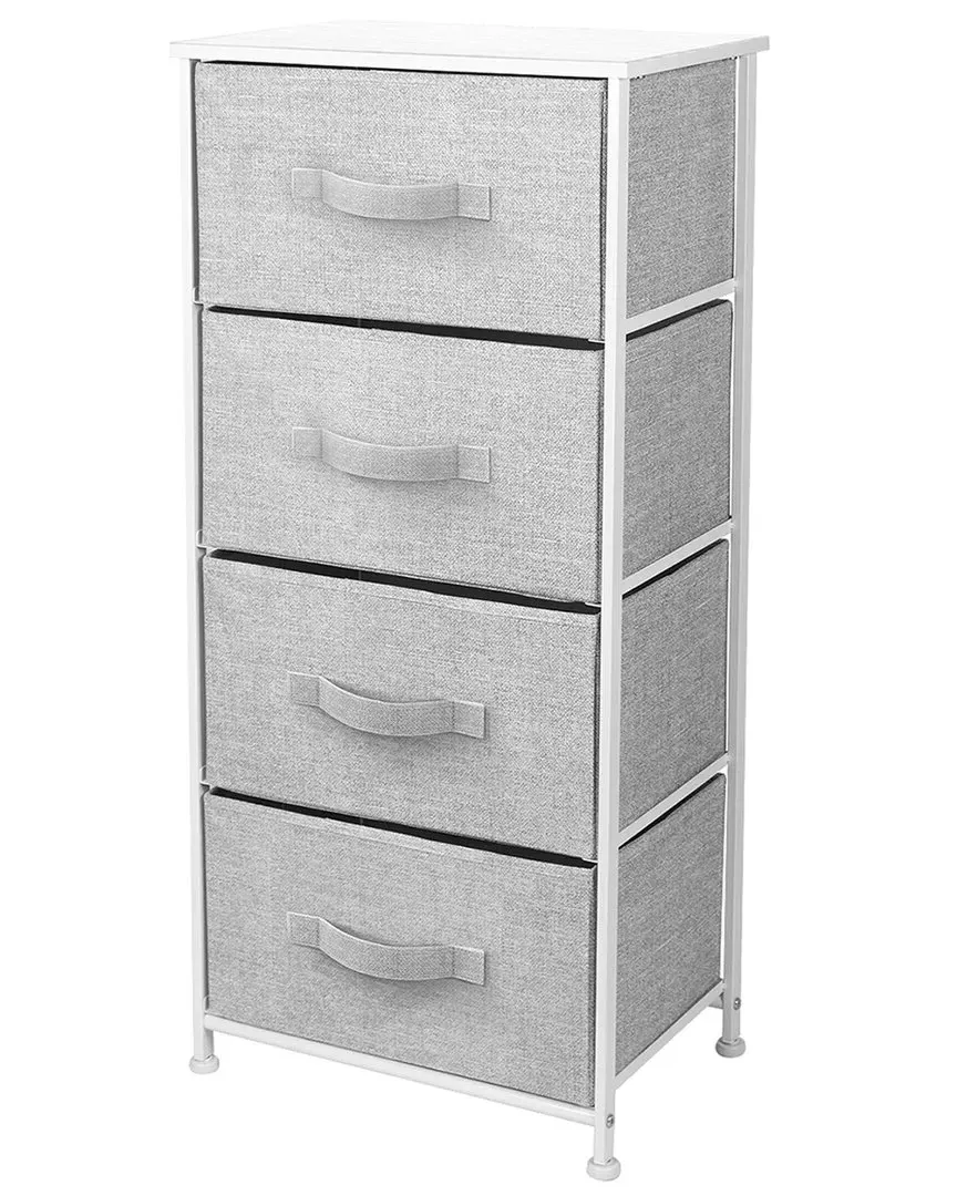 Nightstand Chest with 4 Drawers - White