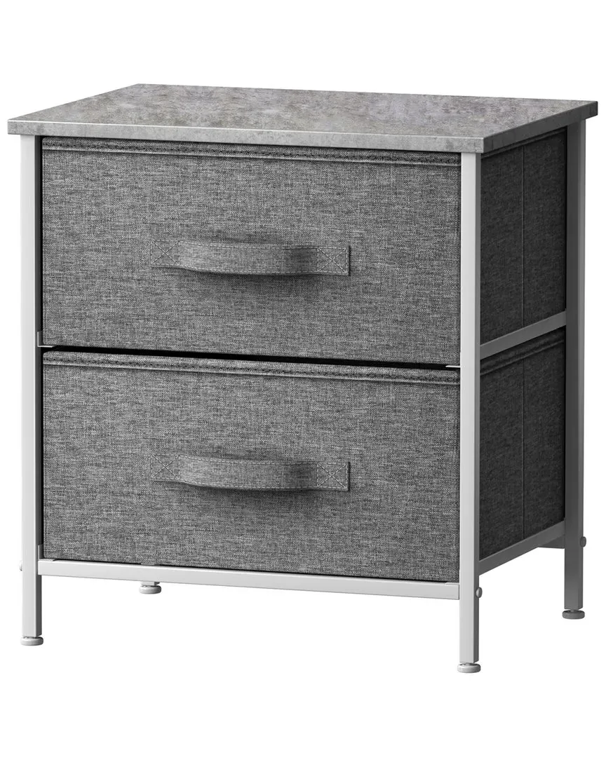 Nightstand with 2 Drawers - Grey image