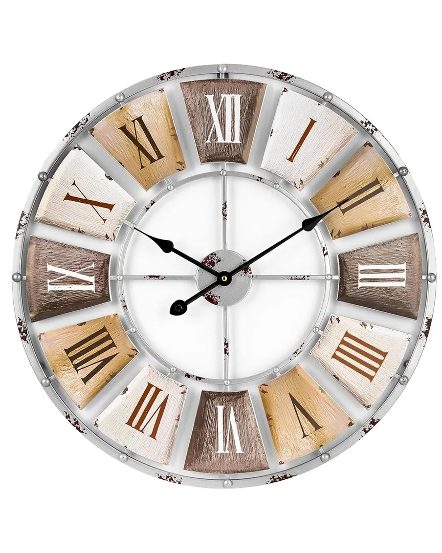 Sorbus 24in Wall Clock - Brown, Metal image