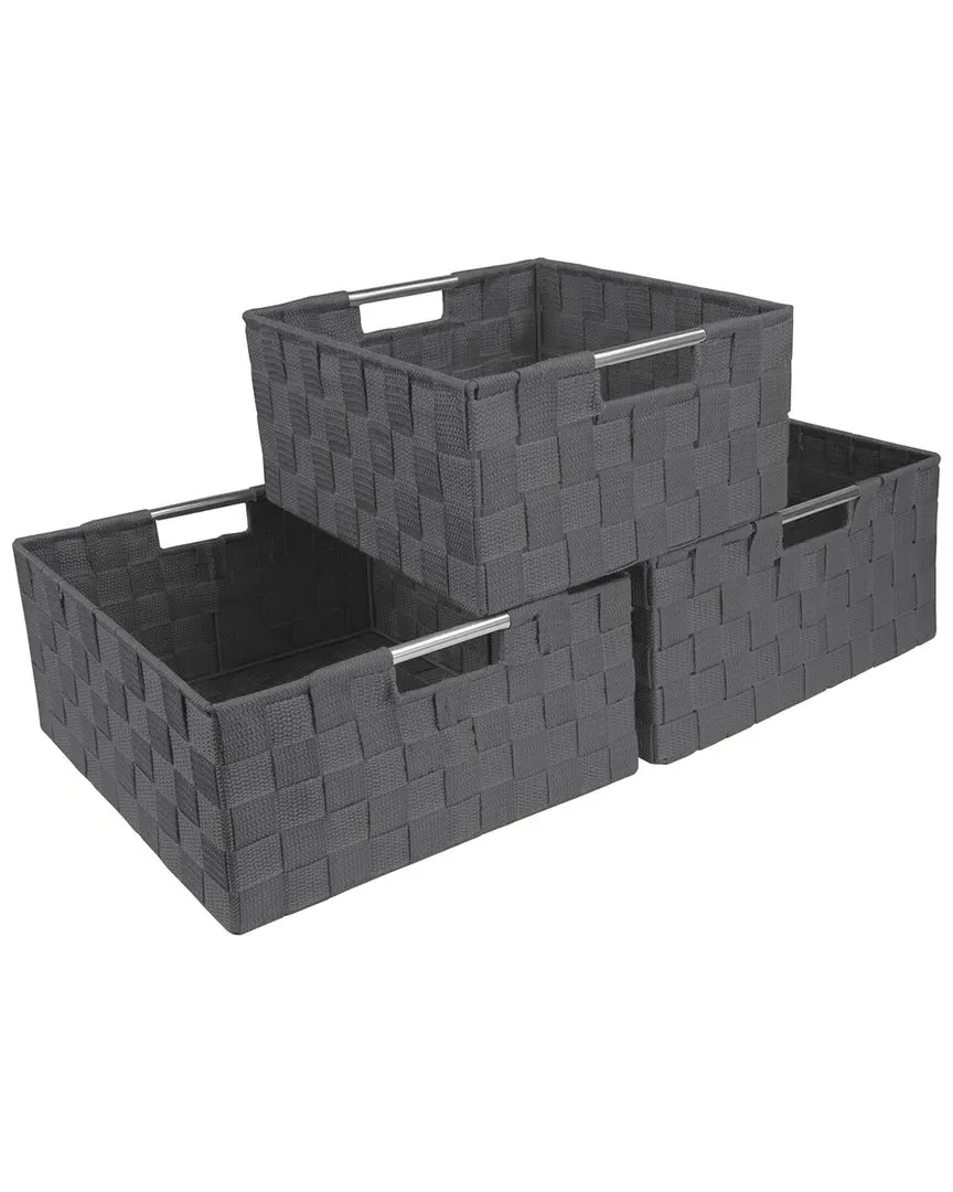 Weave 9-Piece Basket Set - Grey