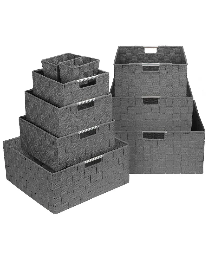 Weave 9pc Basket Set - Grey image