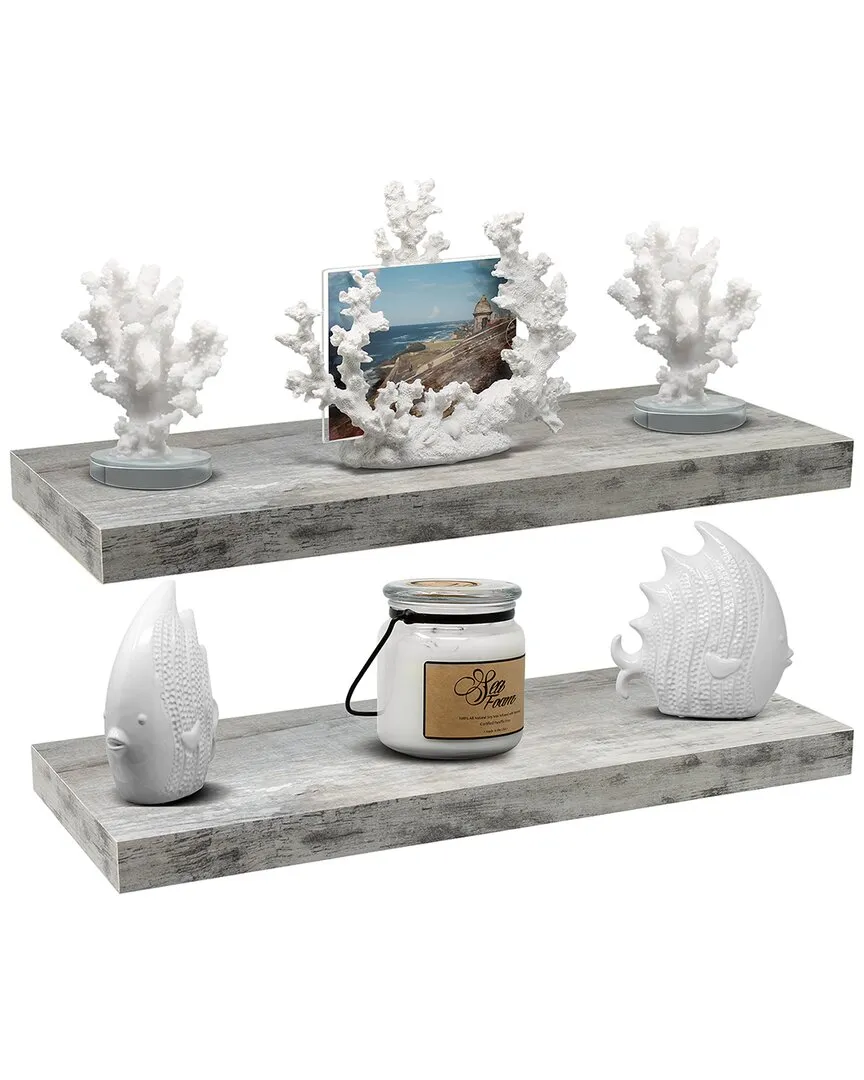 Wood Floating Wall Shelf - Grey image