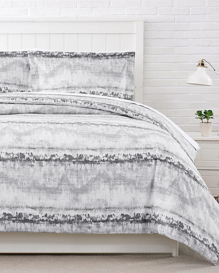 Abstract 300TC Sateen Duvet Cover Set - Grey image