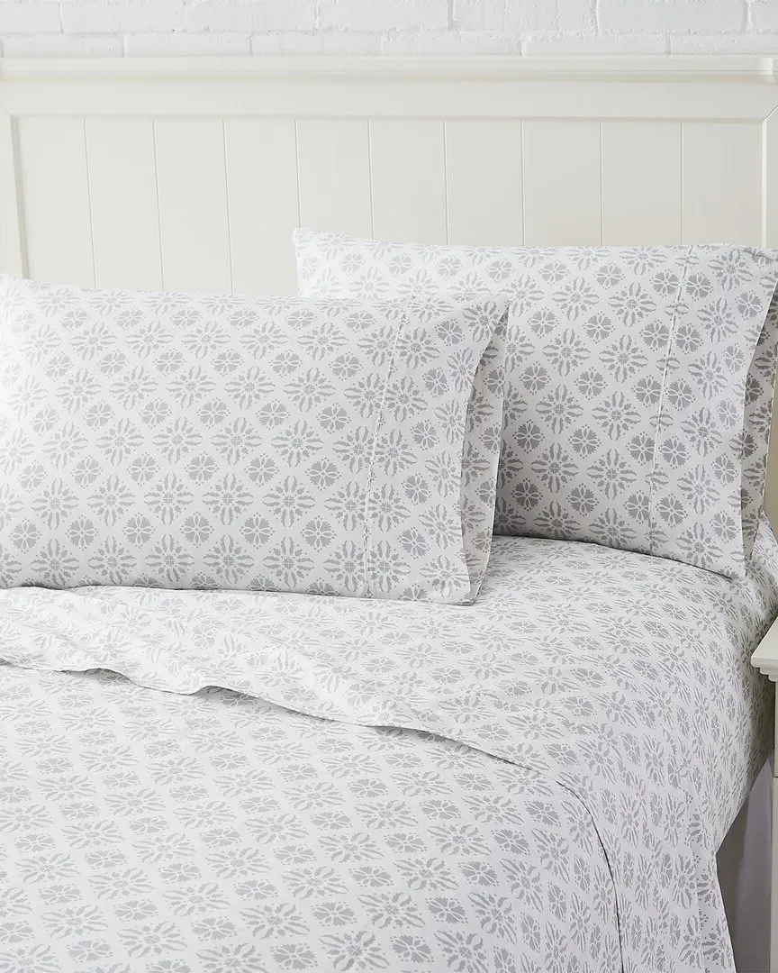 Aztec Dream 300Tc Extra Deep Pocket Sheet Set - Grey, Cotton