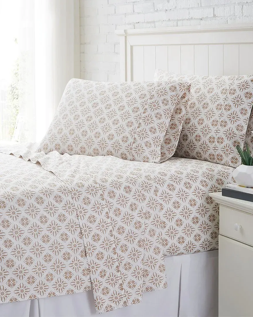 Aztec Dream 300Tc Extra Deep Pocket Sheet Set - Taupe, Cotton