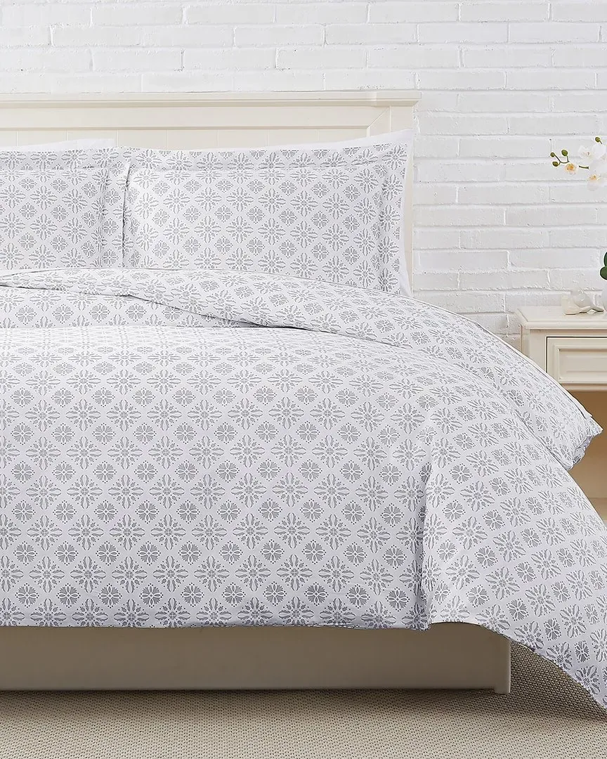 Aztec Dream 300Tc Sateen Duvet Set - Grey, Cotton