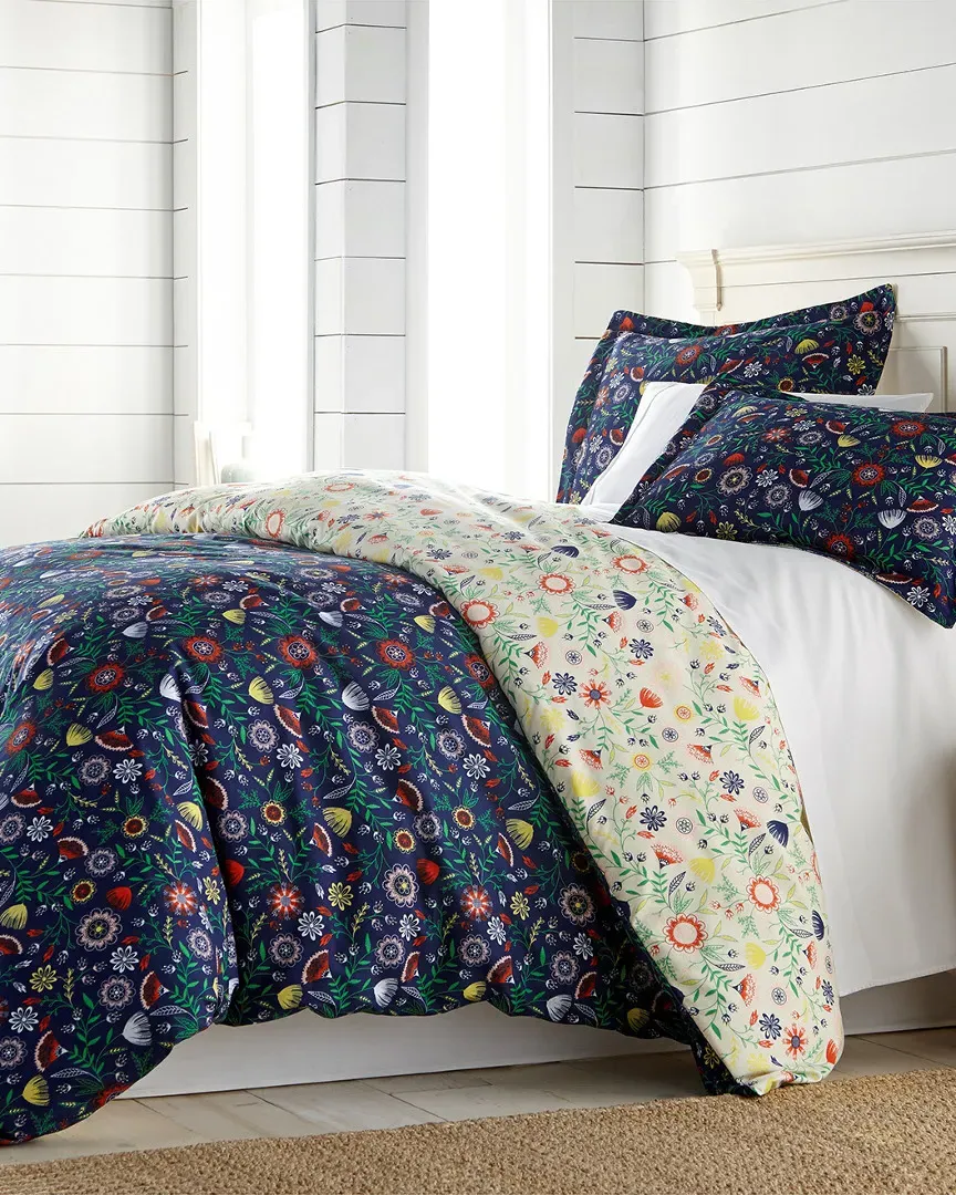 Boho Bloom Duvet Cover and Sham Set - Blue