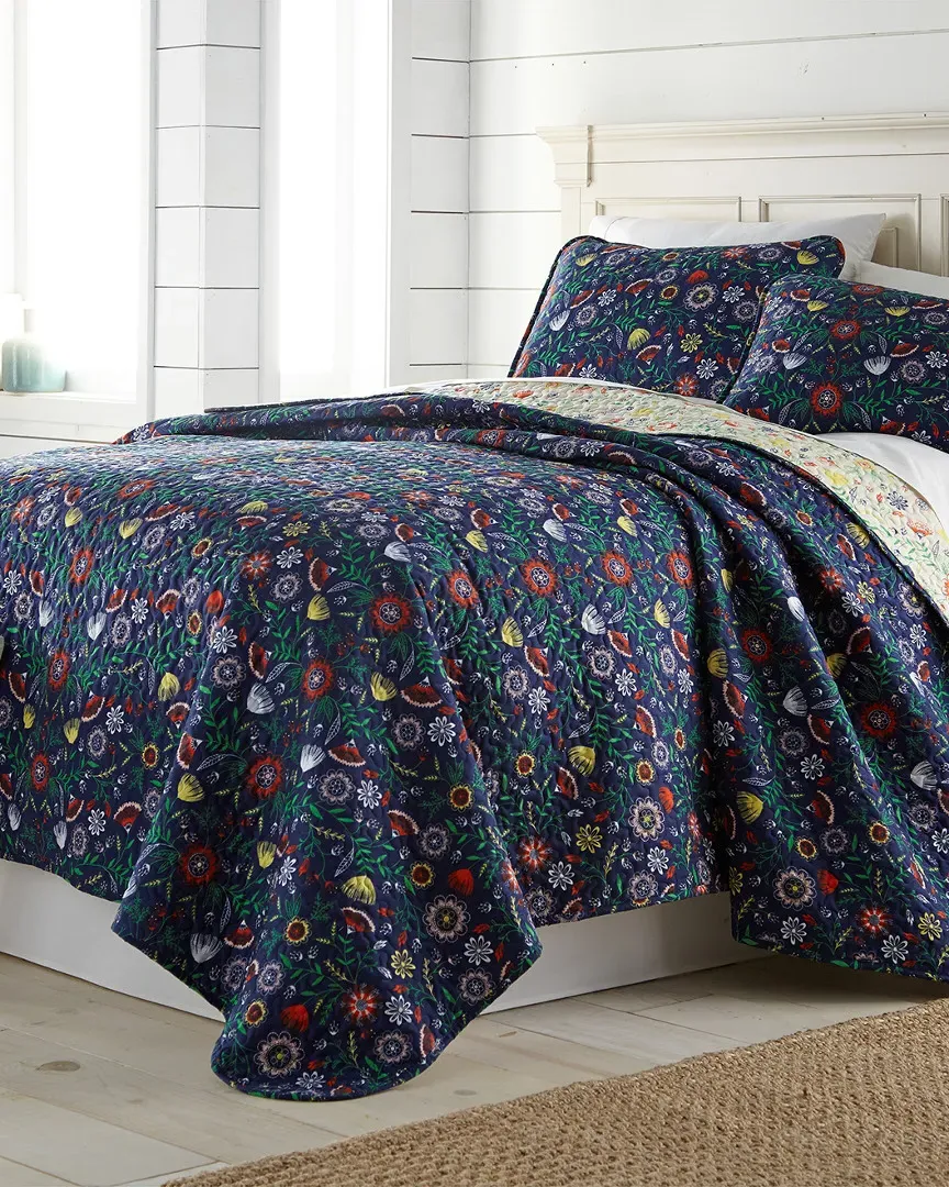 Boho Bloom Quilt Set - Blue, Microfiber image