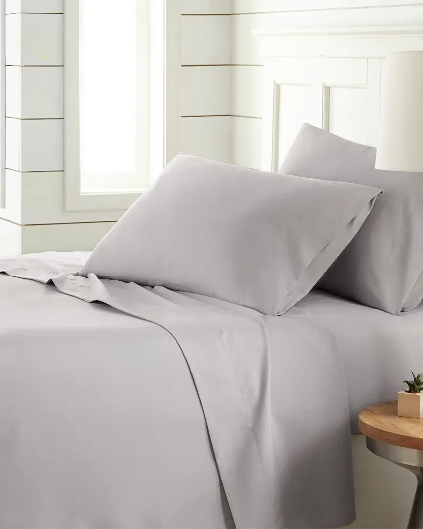 Chic Solids 4pc Sheet Set - Light Grey, Microfiber