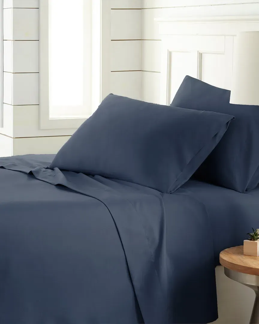 Chic Solids 4pc Sheet Set - Navy Blue, Microfiber