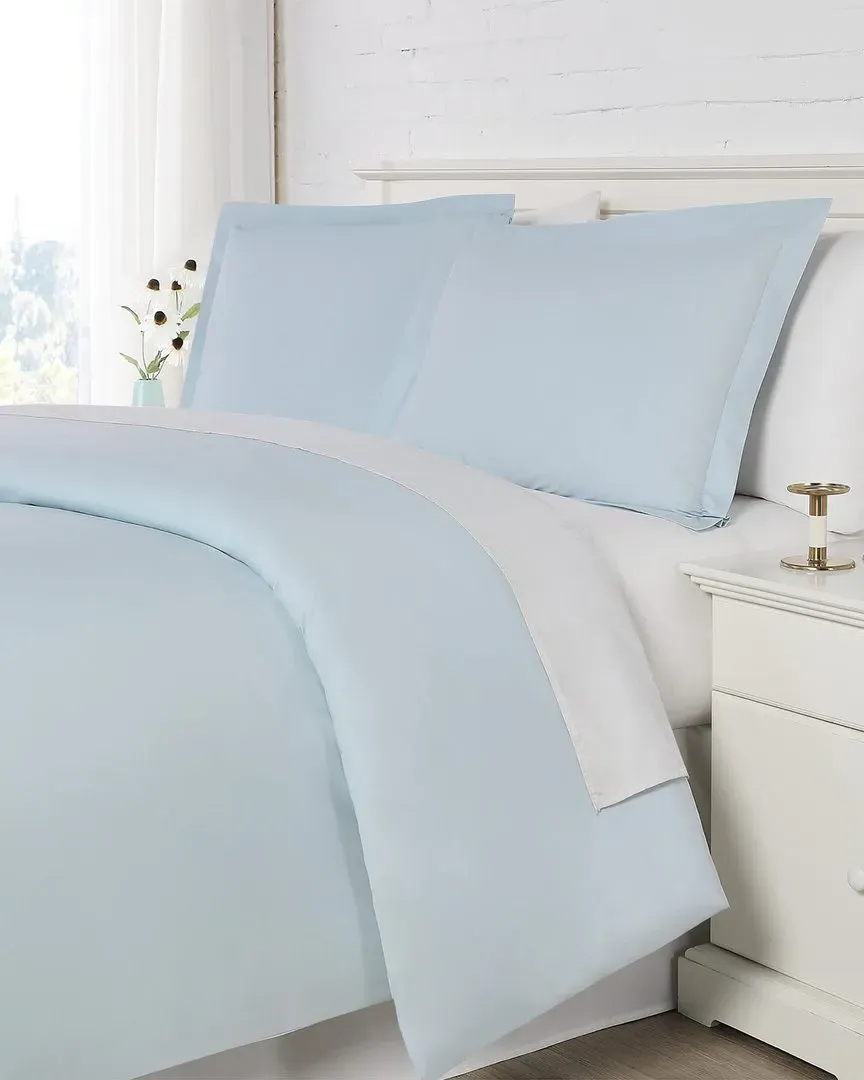 Fine Linens 200tc Duvet Cover & Sham Set - Blue, Cotton