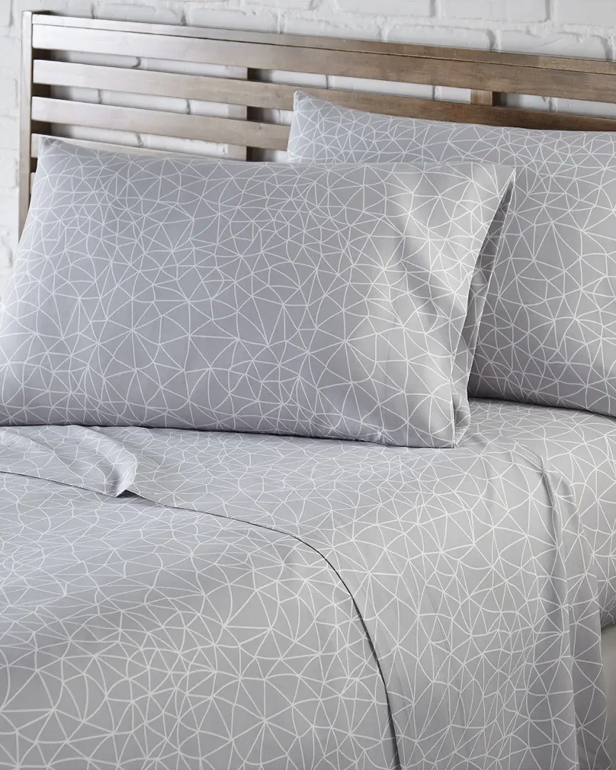 Geometric Maze Sheet Set - Grey, Microfiber