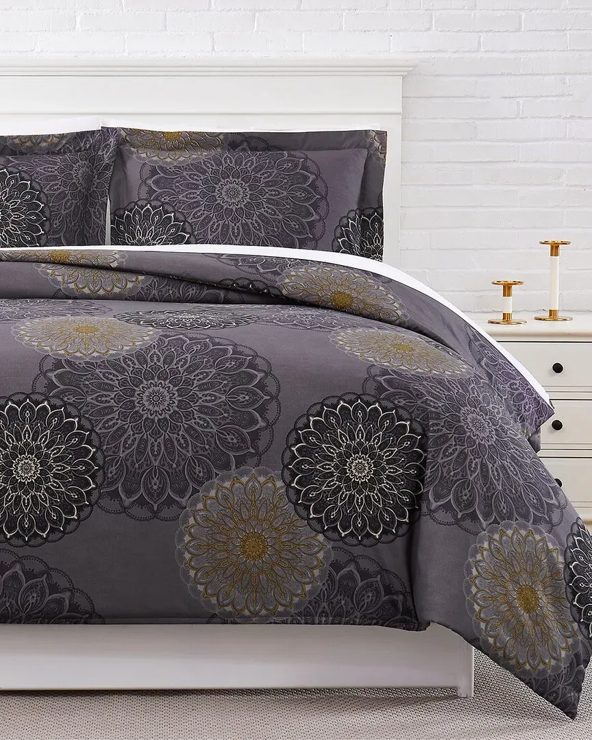 Midnight Floral Duvet Set - Black, Microfiber image