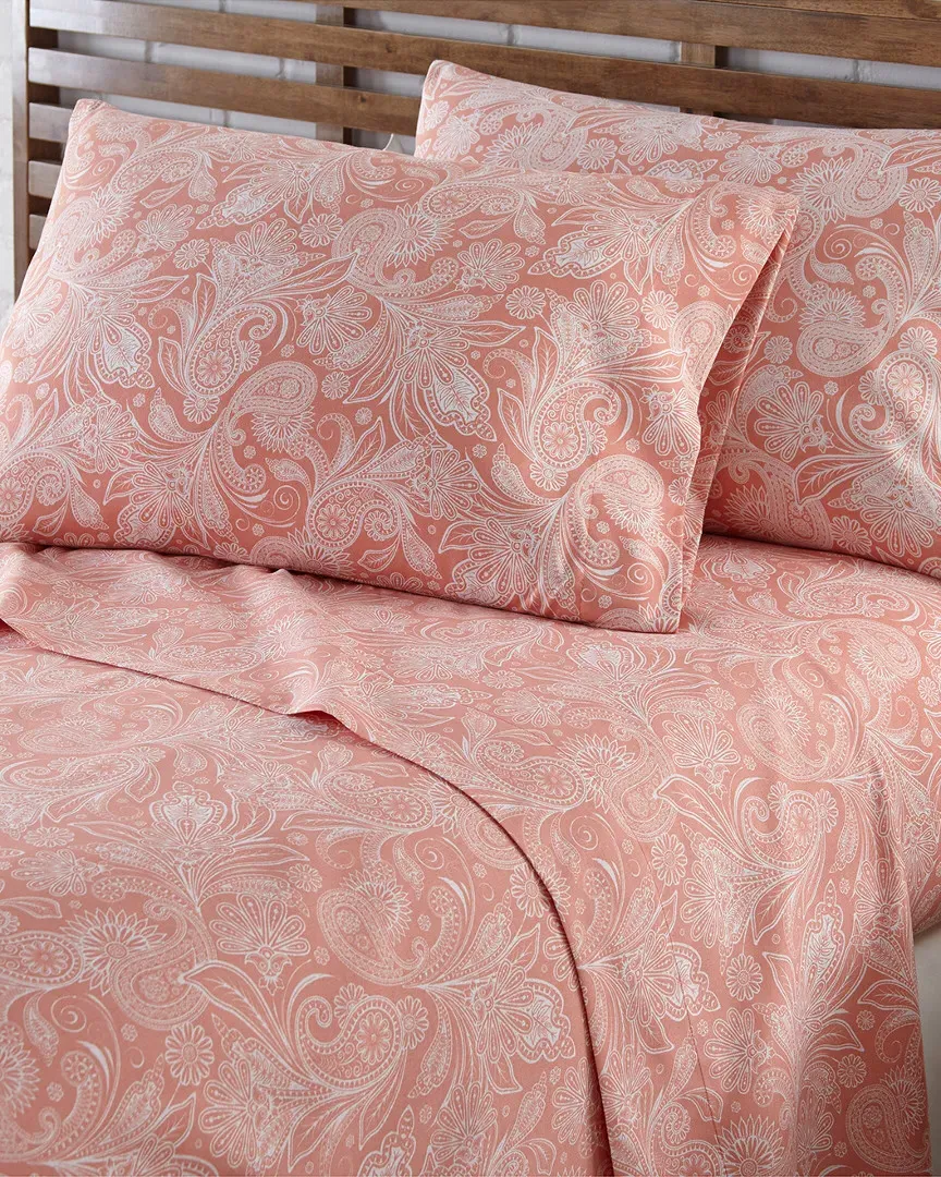 Paisley Deep Pocket Sheet Set - Pink, Microfiber