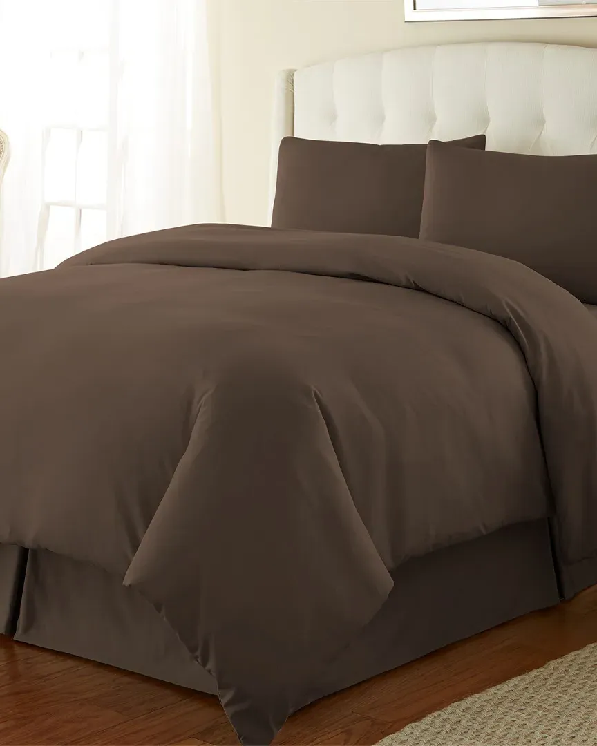Pretty Oversized Easy Care Duvet Cover Set - Brown, Microfiber